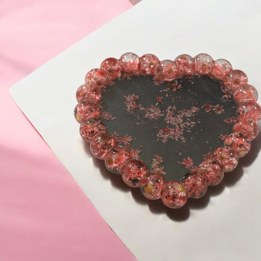 Tray-Floral Heart Shaped with Rose Petals
