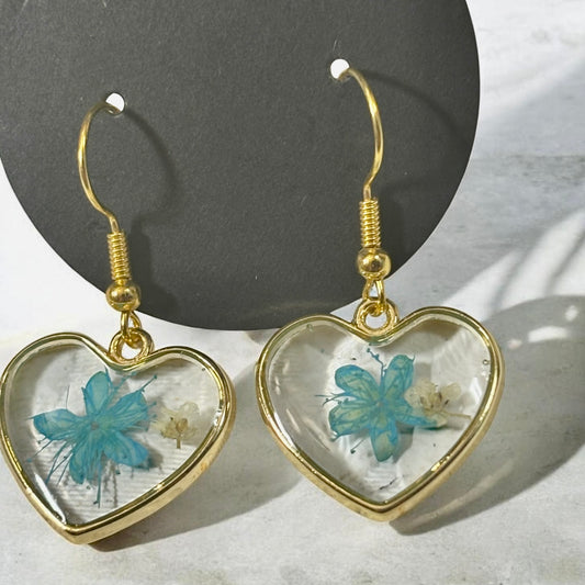 Earrings- Stainless Steel Hypoallergenic Floral Heart Shaped