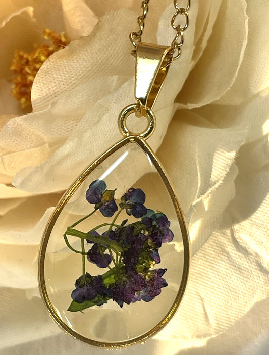 Necklace- Blue Sweet Alyssum