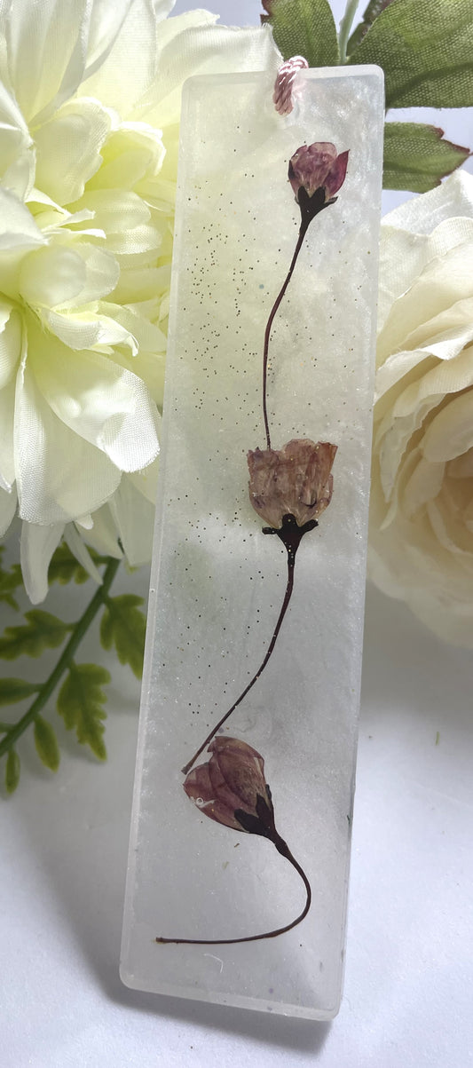 Bookmark- Pink Roses with white background (Floral Accessories)