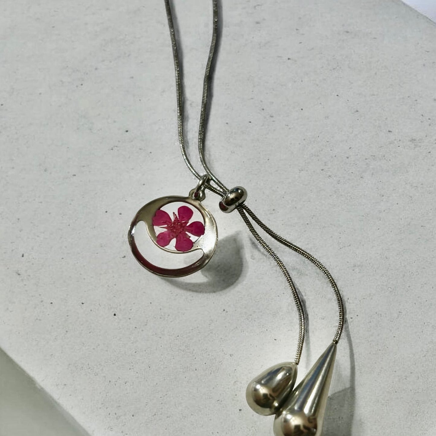 Necklace- Pink Forget Me Knot