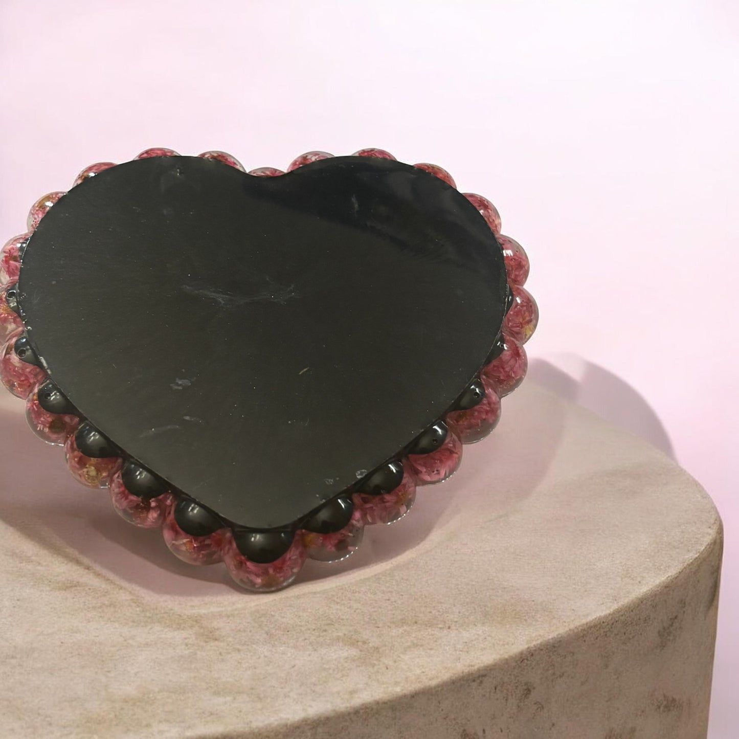 Tray-Floral Heart Shaped with Rose Petals