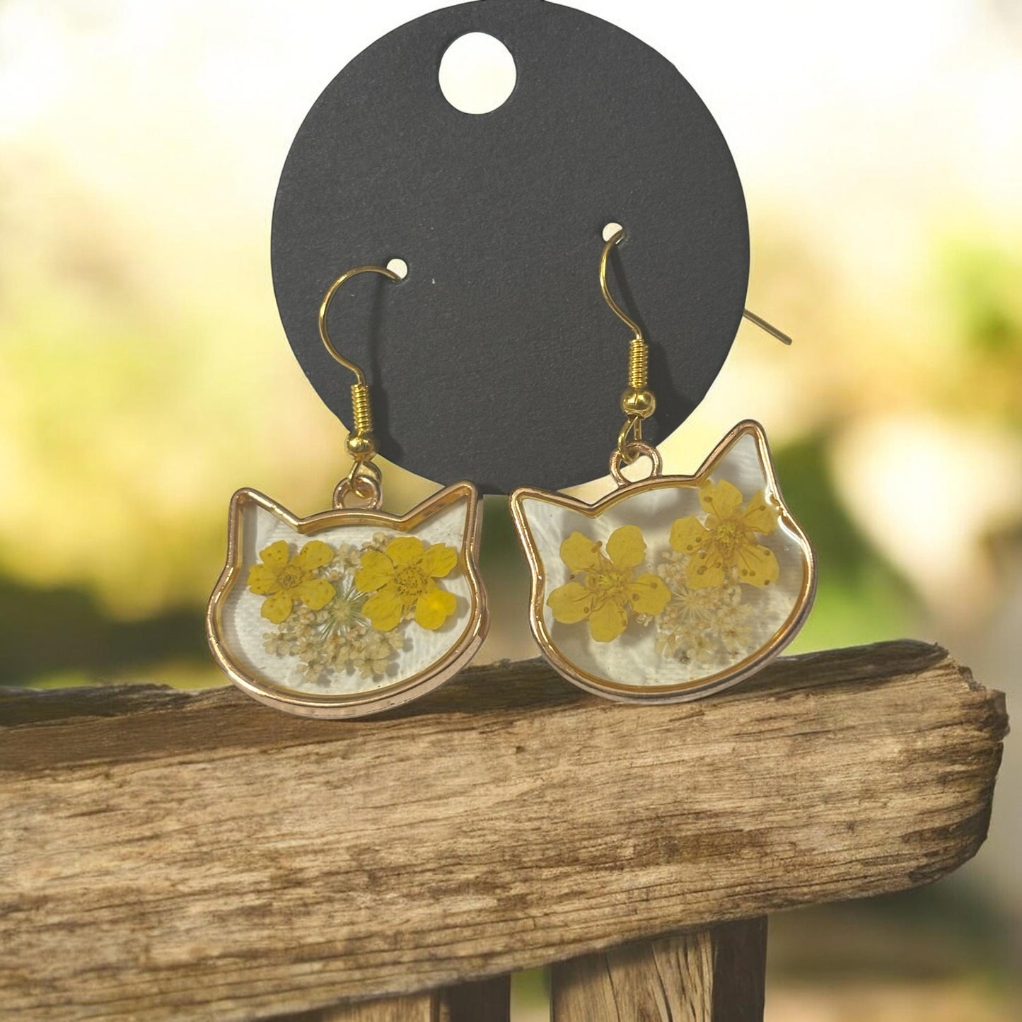 Earrings- Stainless Steel Hypoallergenic Cat Shaped Forget Me Knots