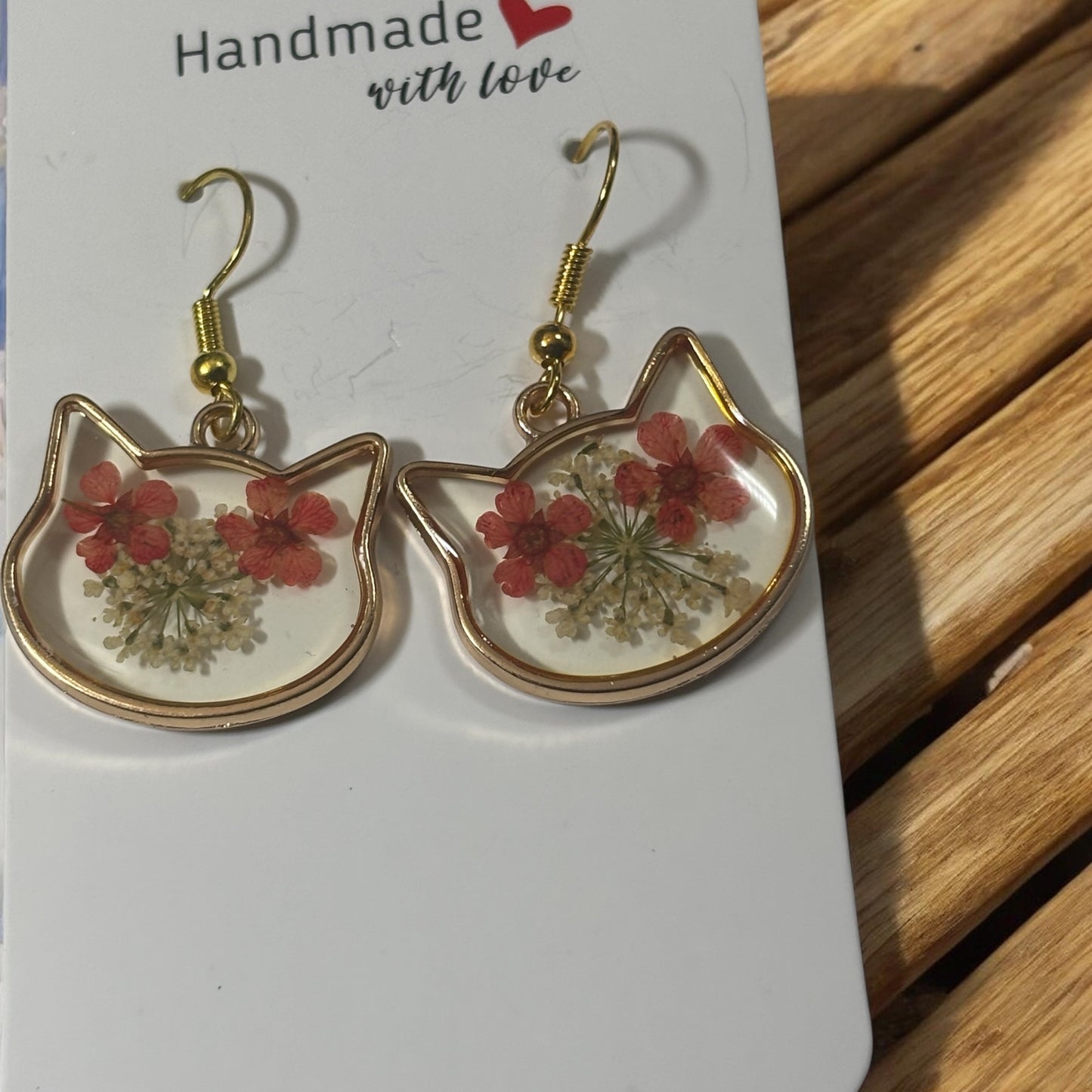 Earrings- Stainless Steel Hypoallergenic Cat Shaped Forget Me Knots