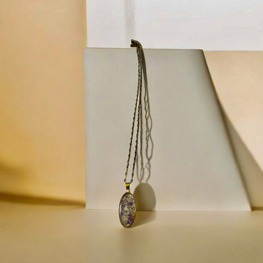 Necklace- Purple and White Flowers