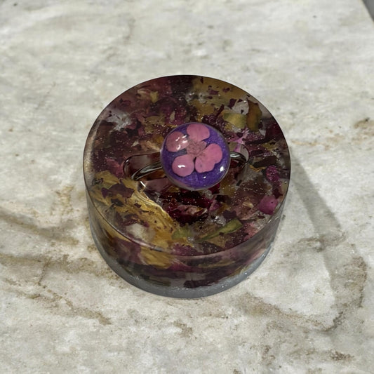 Ring Holder- Dried Rose Petals (1 slot)