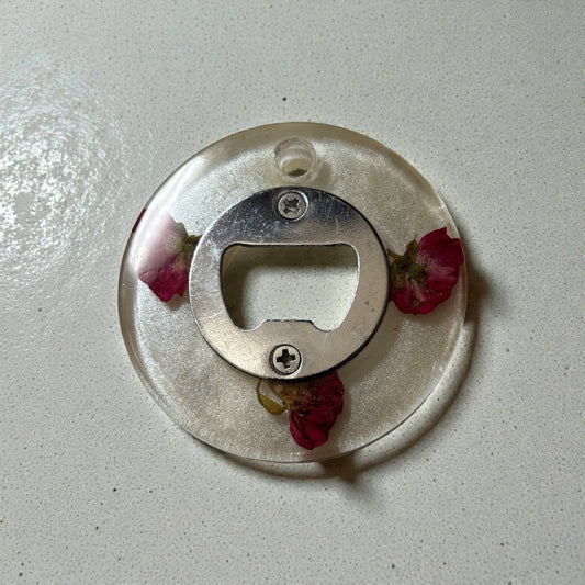 Bottle Opener-Red Roses and White Background