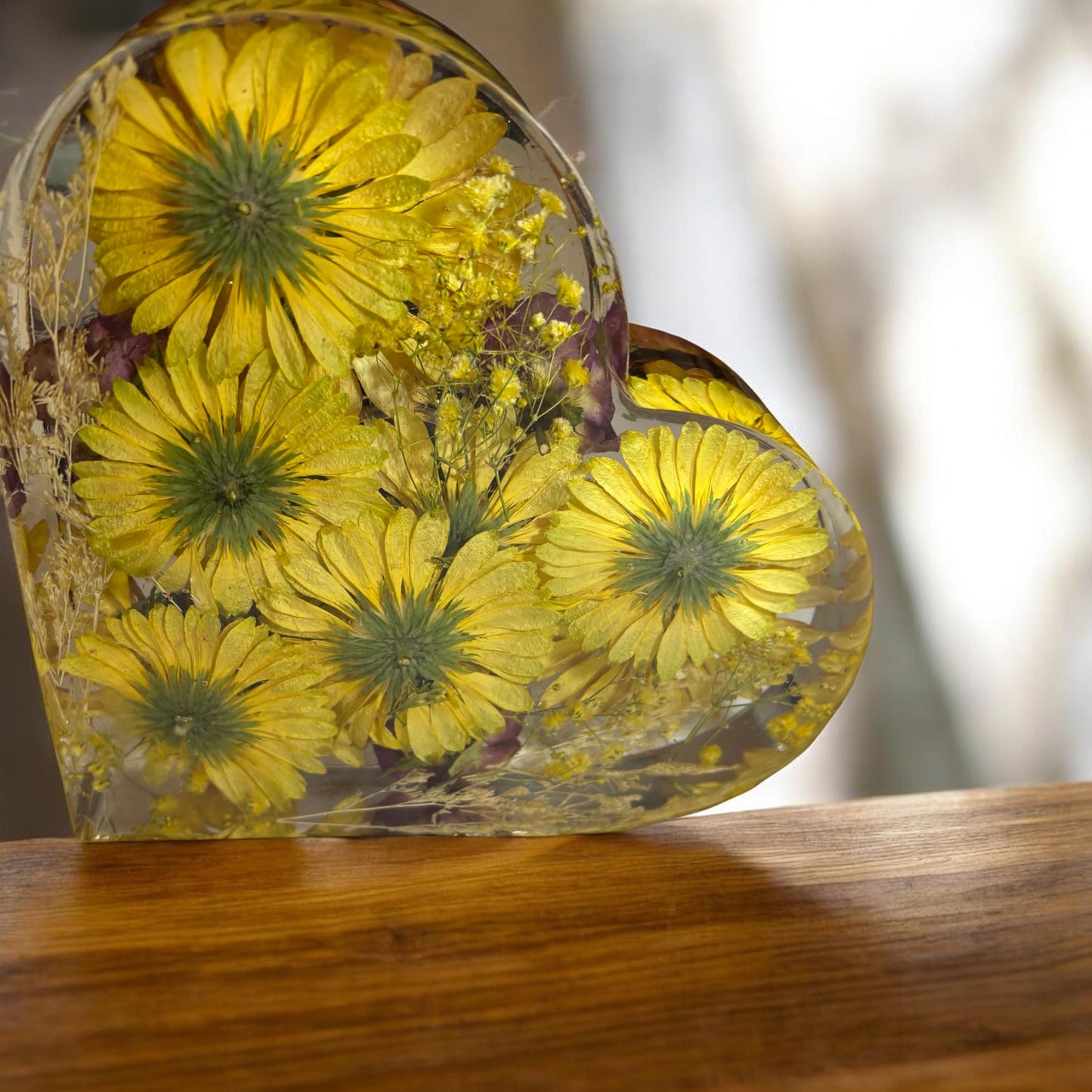 Clock-Floral Heart Shaped Self Standing- Roses, Daisies