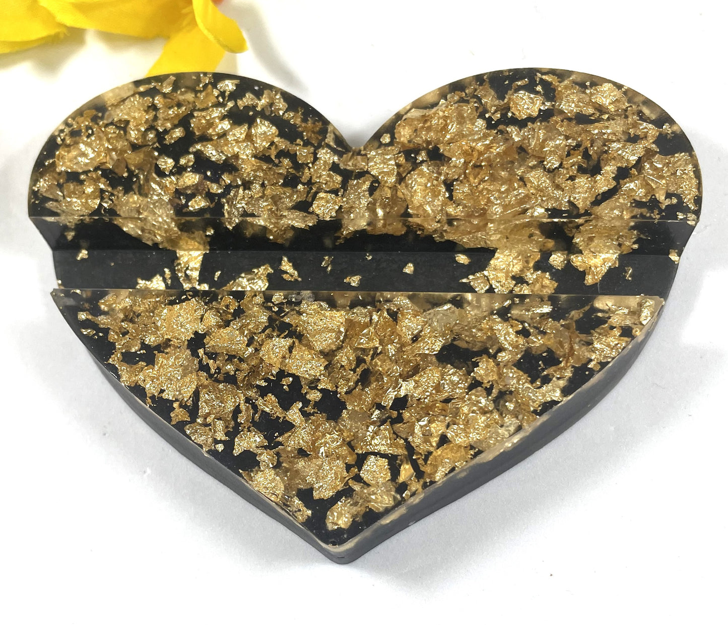 Business Card Holder-Heart Shaped- Black and Gold