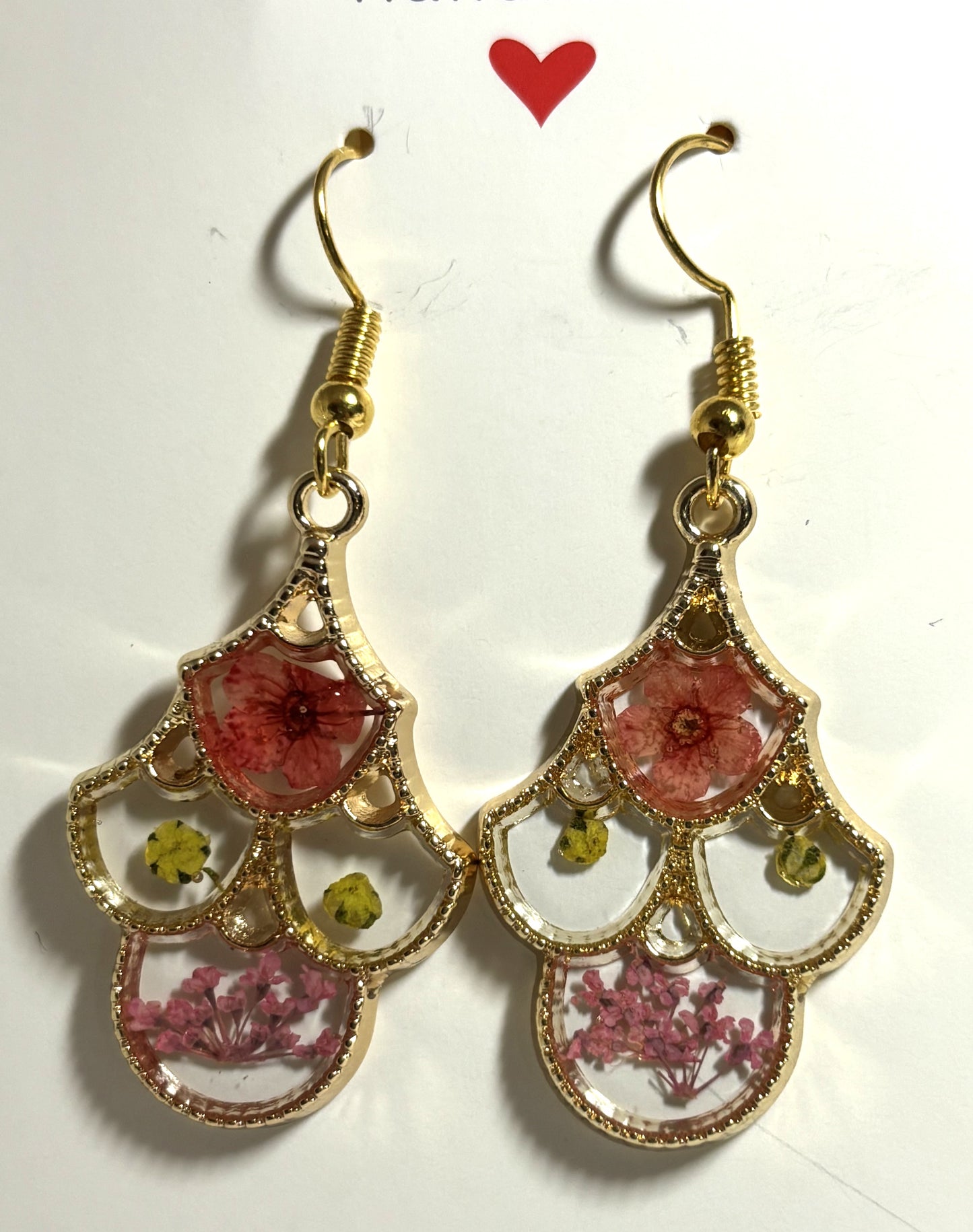 Earrings- Floral Geometric Shaped