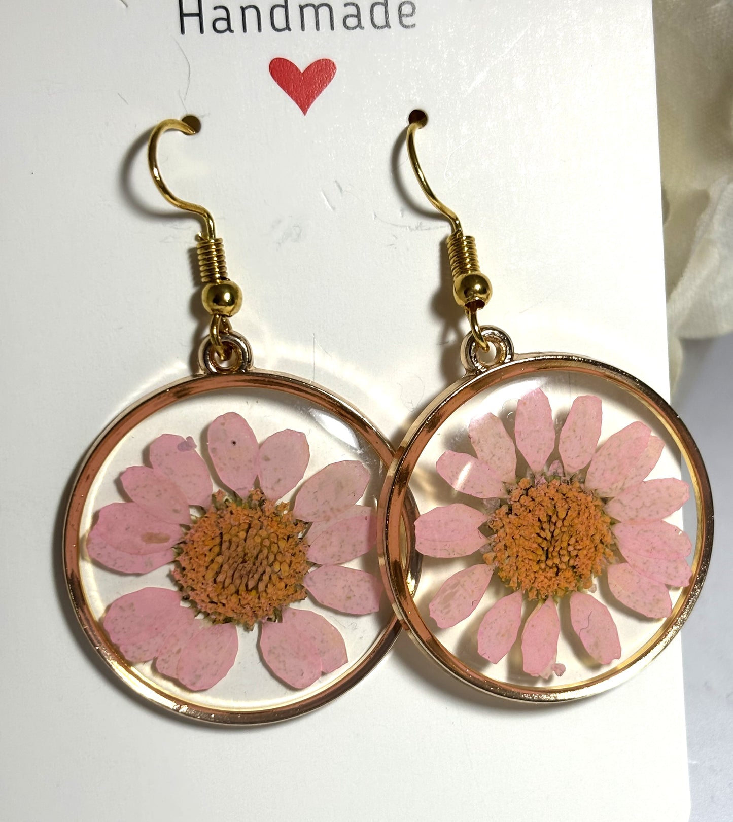 Earrings- Red Daisy Flower