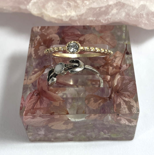 Ring Holder- Pink Hydrangeas