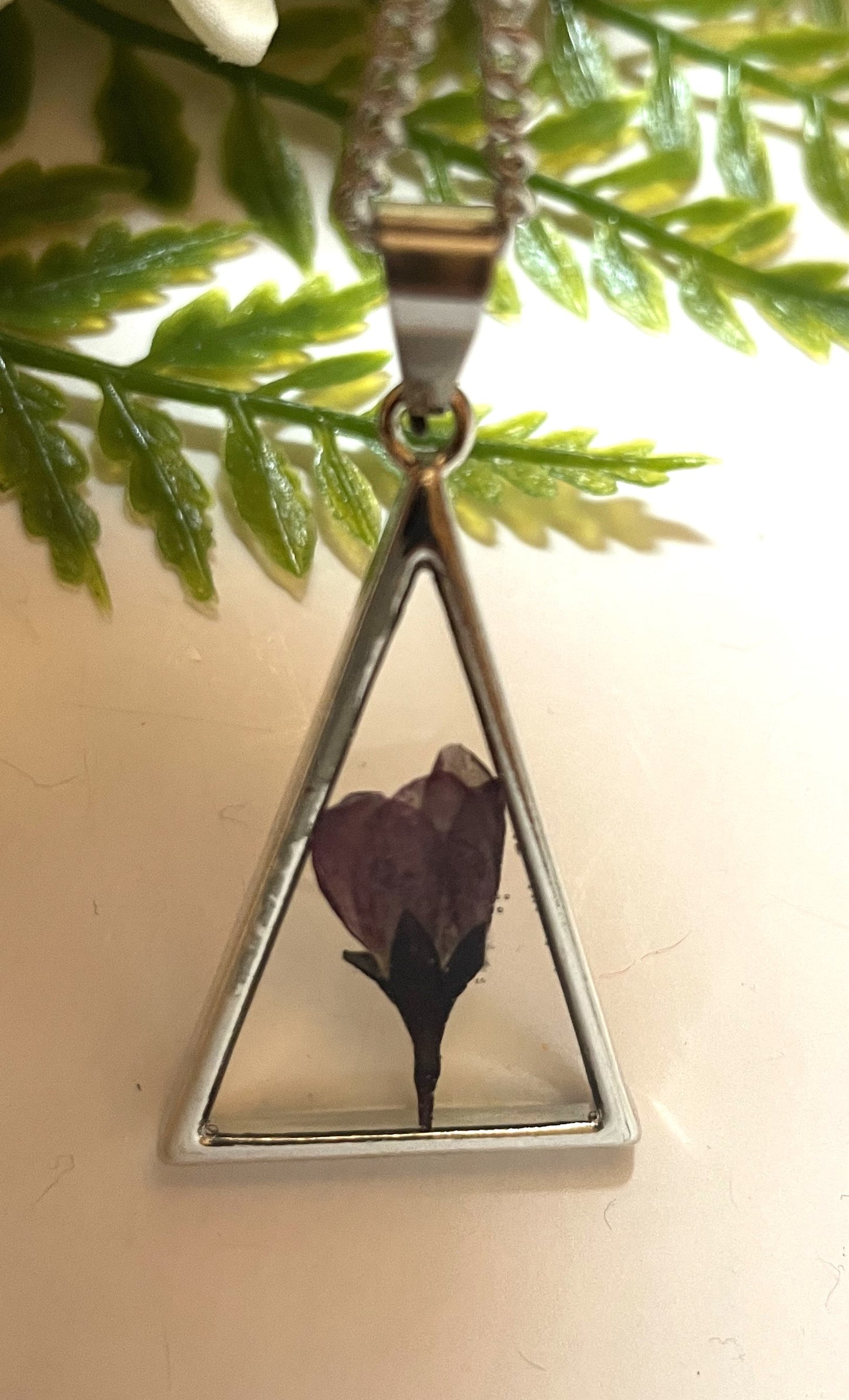 Necklace-Purple Rose Triangular